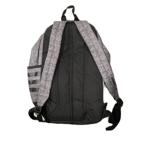 Adidas Classic Three Stripes Gray Black Backpack - Picture 2 of 4